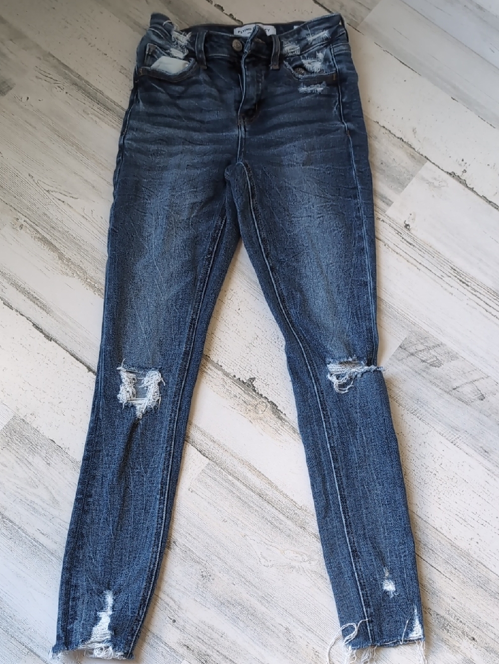 Flying Monkey Medium Blue Ripped Skinny Jeans